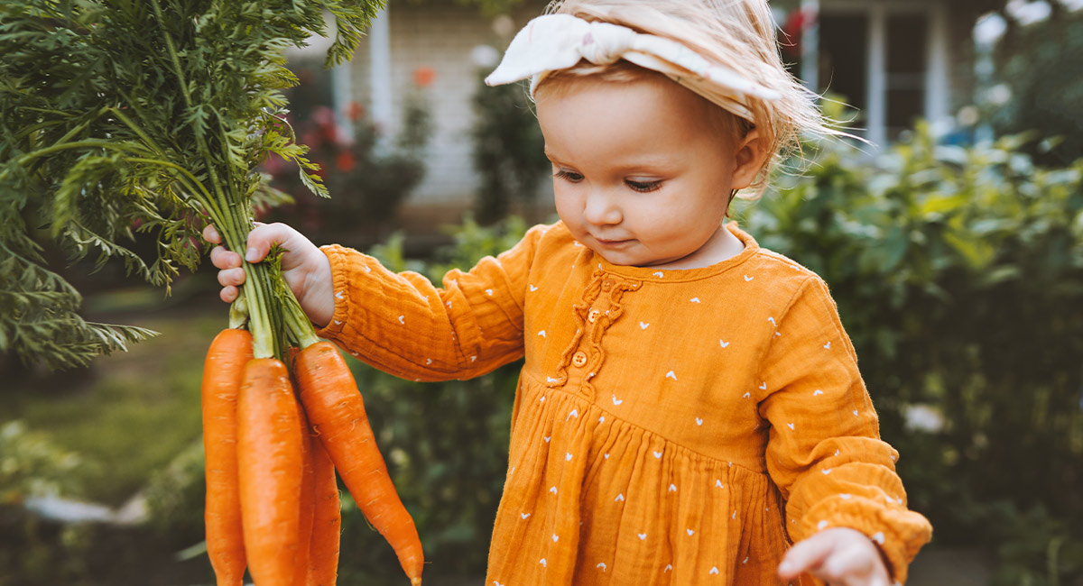Banner girl holding carrots