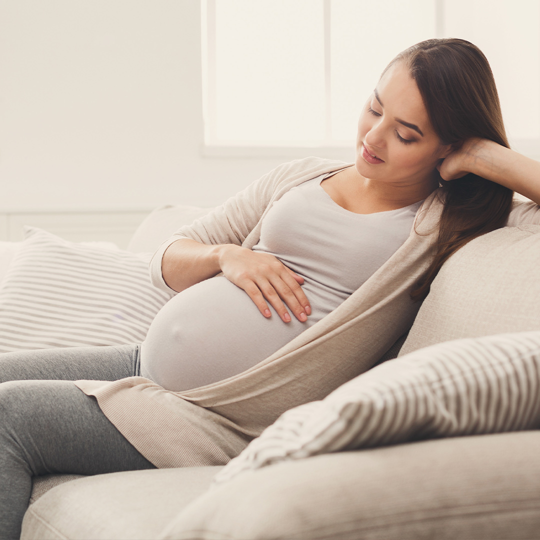 Pregnant woman sitting