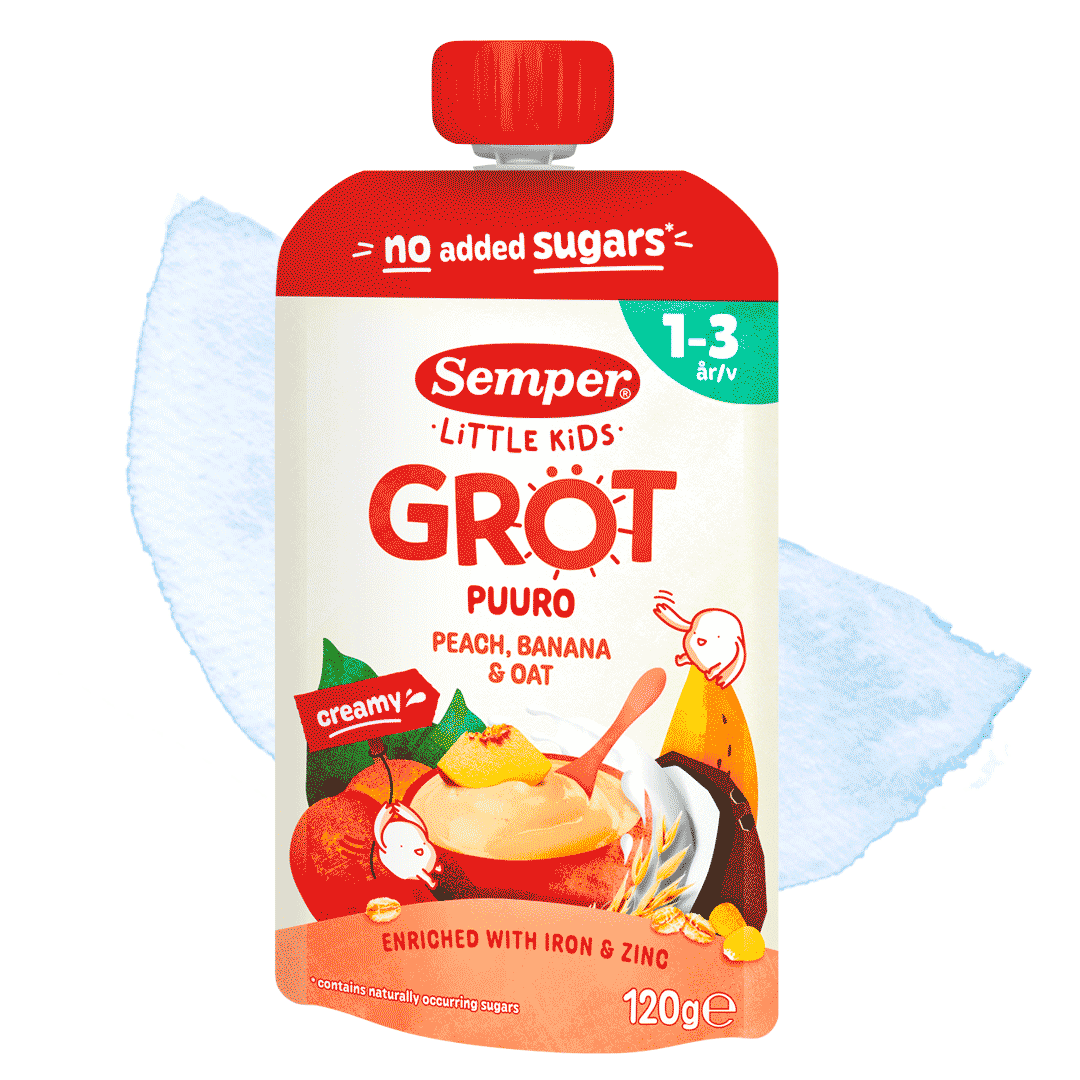 Grötklämmis Little Kids Persika, banan & havre