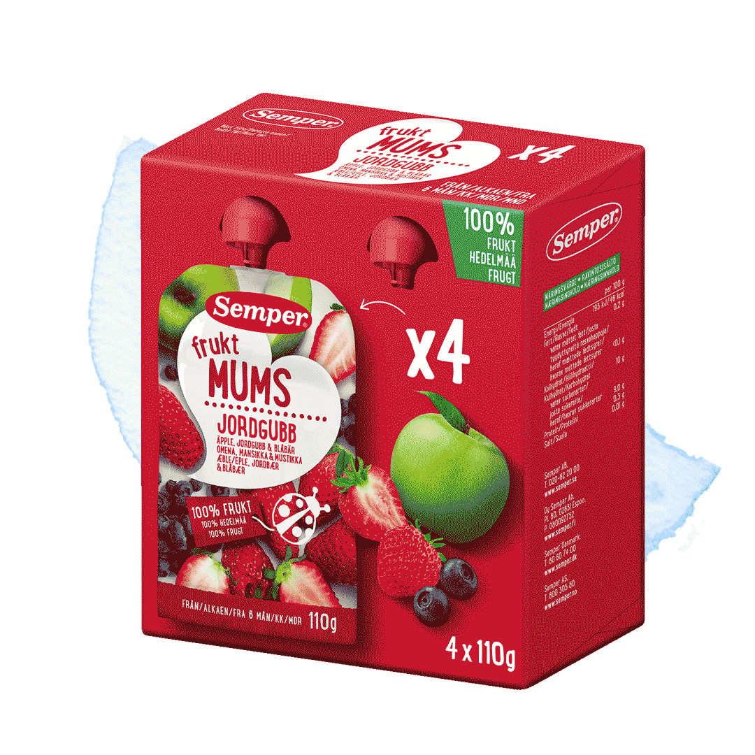 4-pack Fruktmums jordgubb