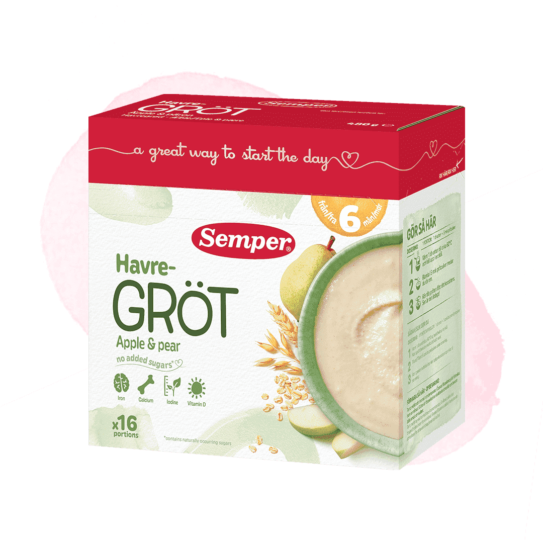 Havregröt apple & pear 6m