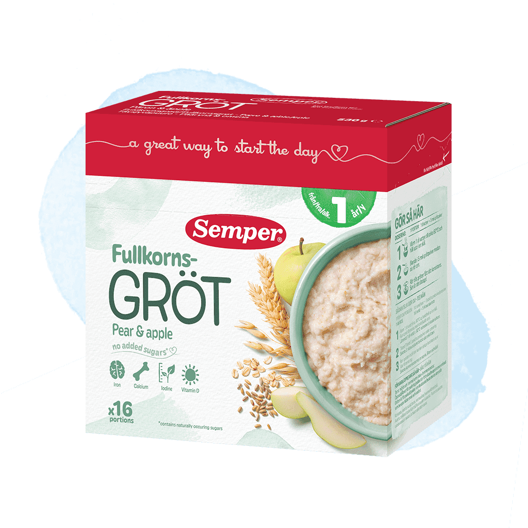 Fullkornsgröt pear & apple 12m