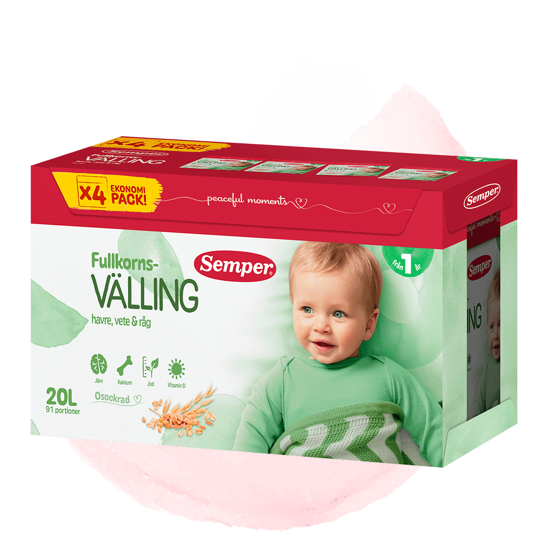 Ny design - nytt recept - fullkornsvälling havre, vete & råg, 20 liter