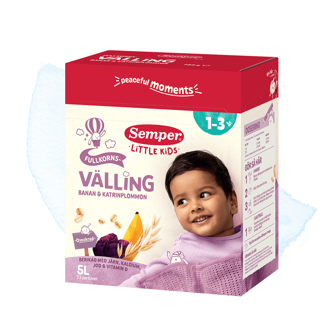 Wholewheat gruel with plum and banana