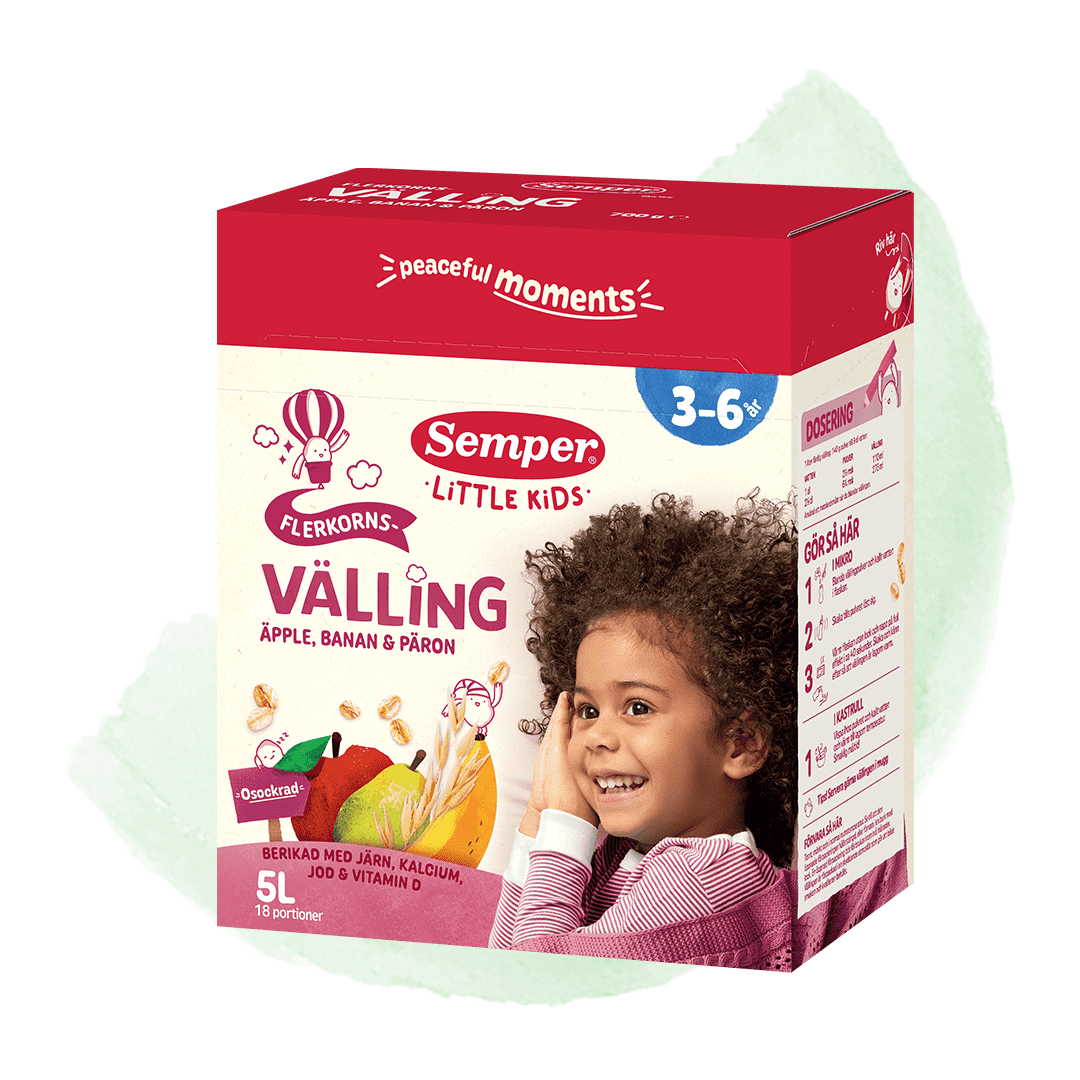 Flerkornsvälling äpple, banan & päron 3-6 år 5l