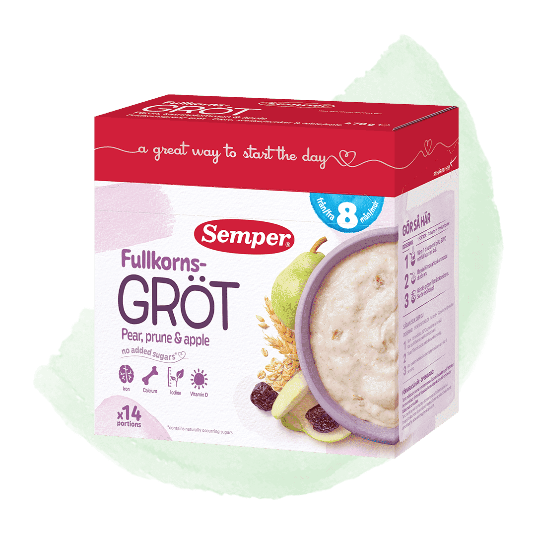 Fullkornsgröt pear, prune & apple 8m