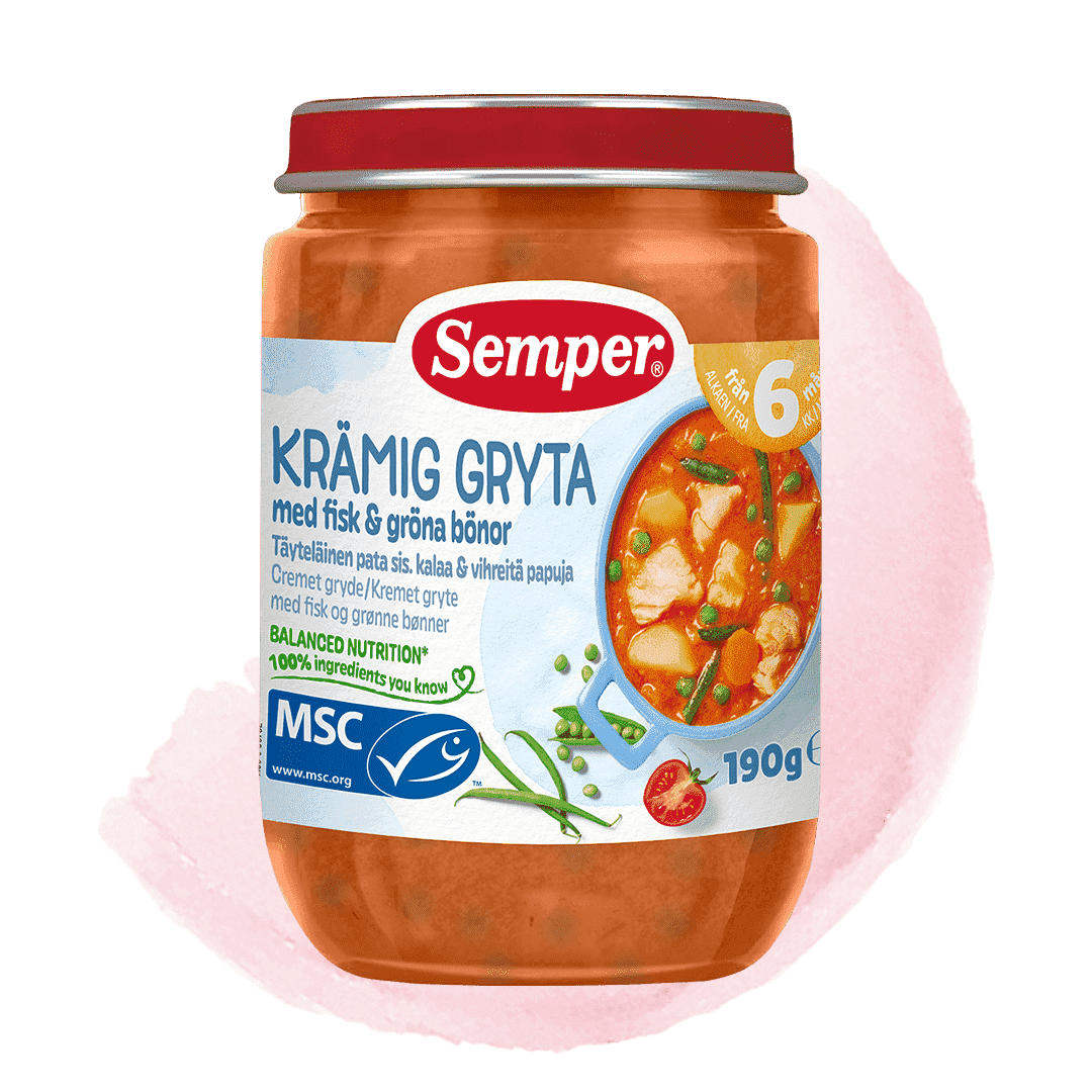 Krämig gryta med fisk & bönor 6m