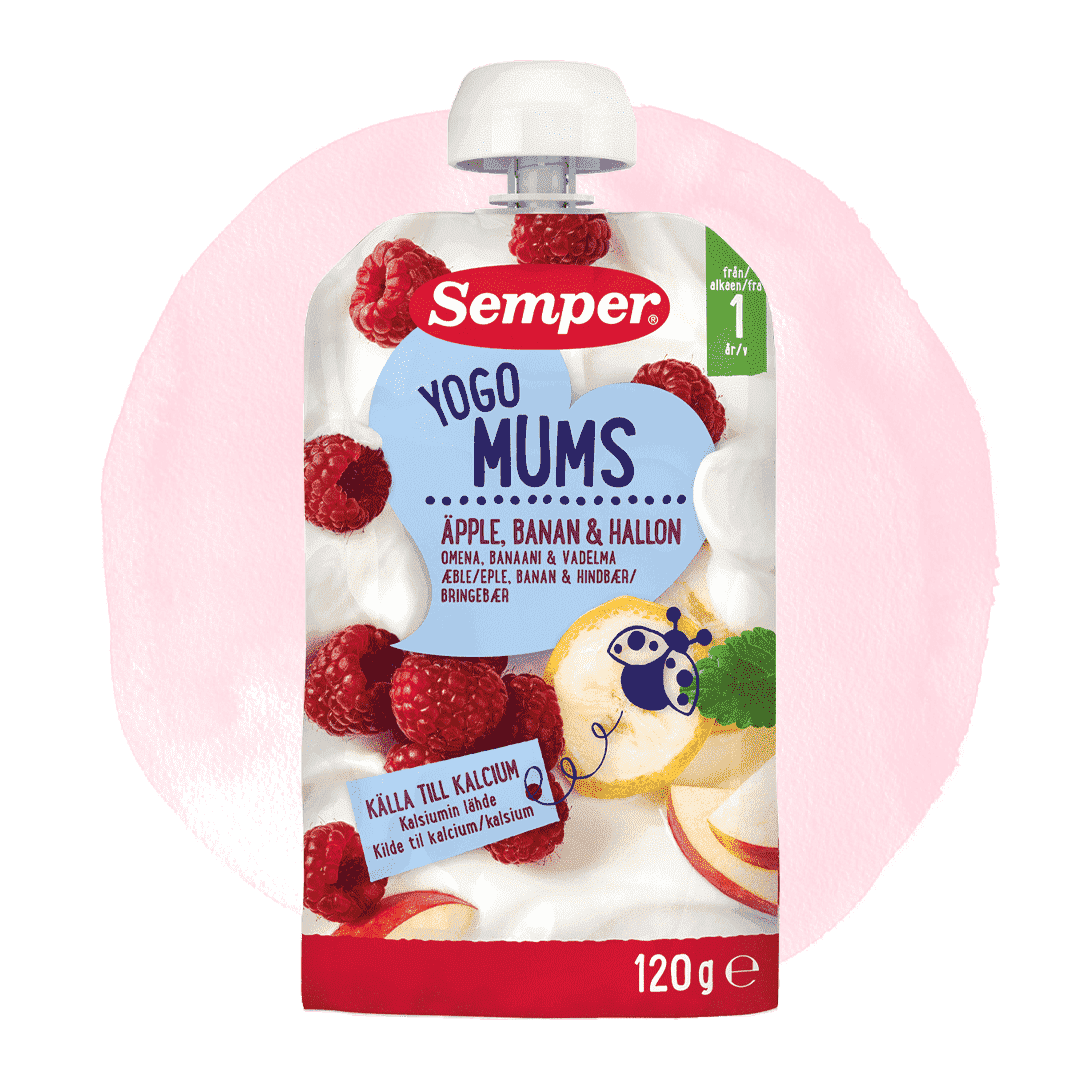 Yogo mums Hallon med äpple & banan