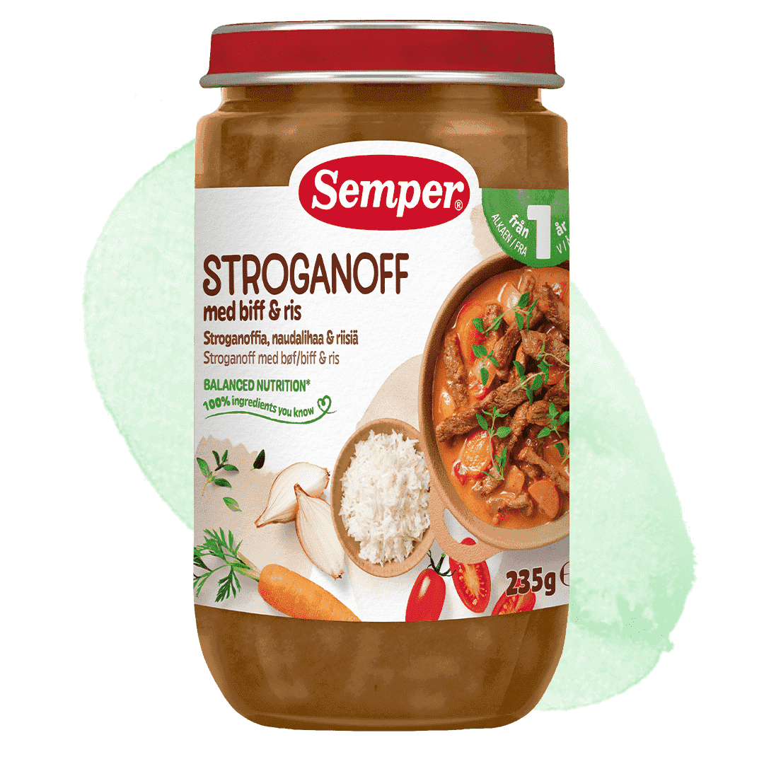 Stroganoff med biff & ris 12m