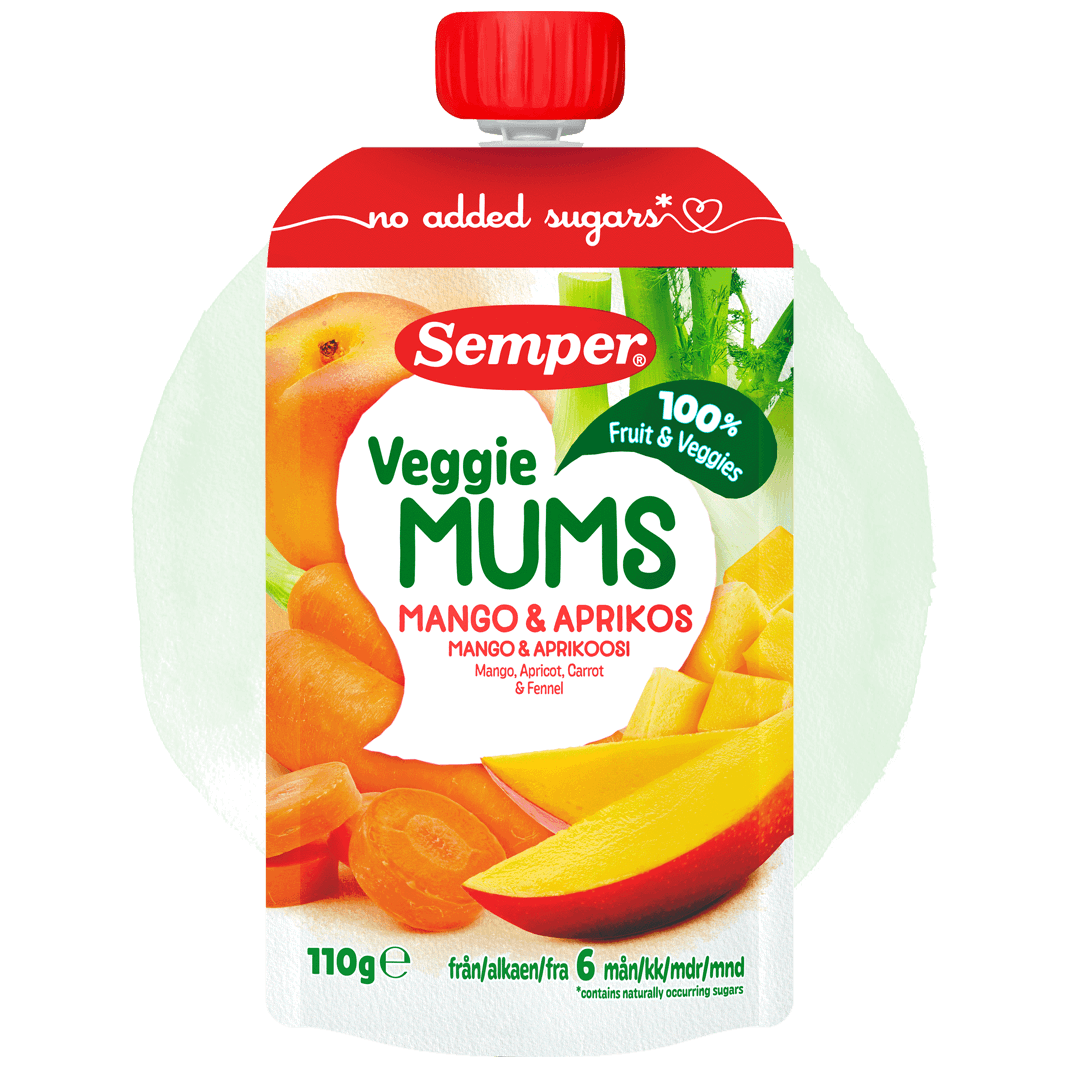 Veggie Mums Mango & aprikos från Semper Barnmat
