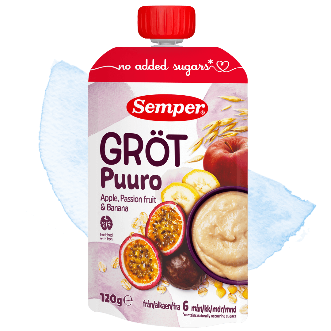 Grötklämmis Äpple, passionsfrukt & banan