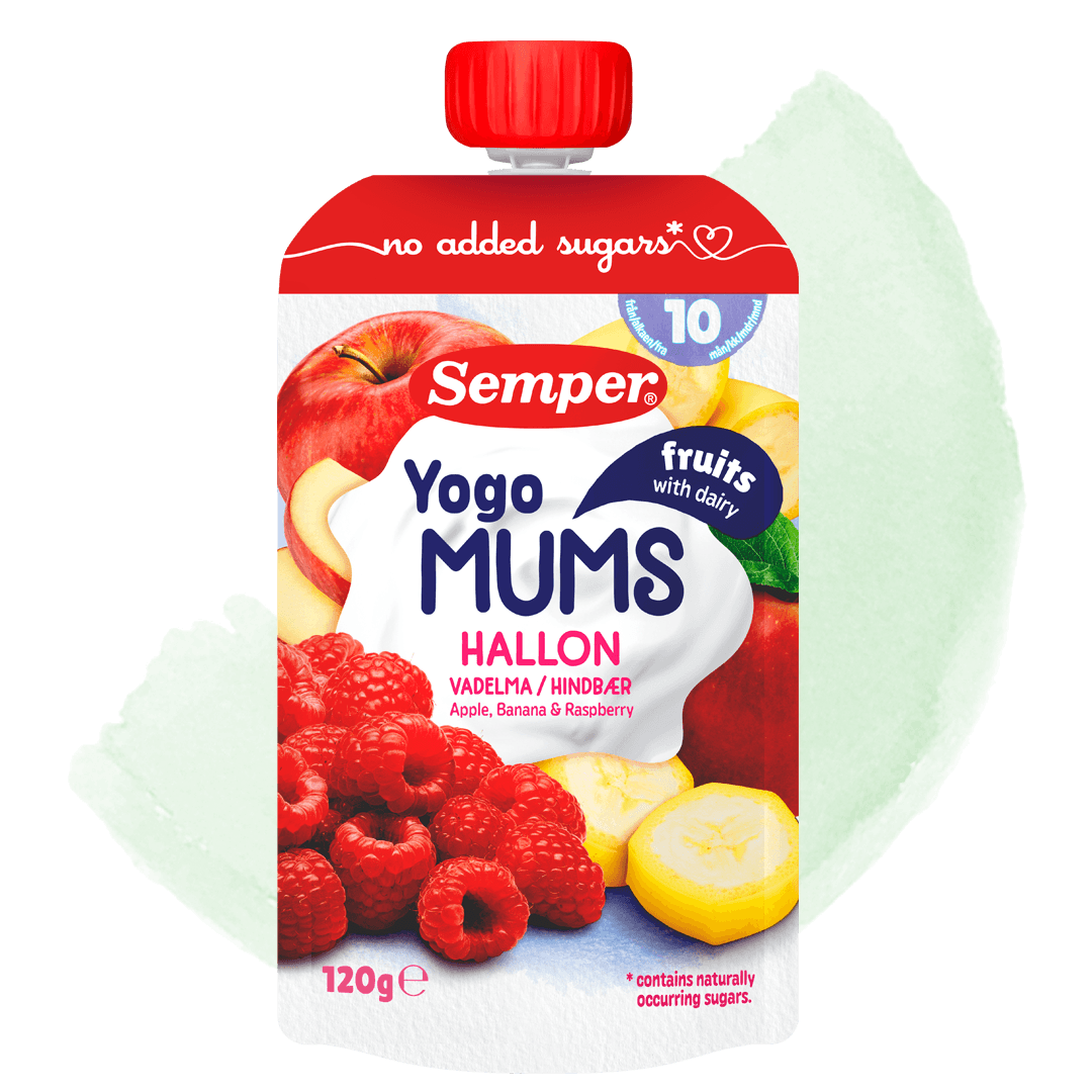 Yogo mums Hallon med äpple & banan